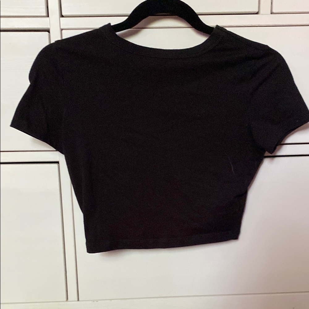 Wild Fable Black Fitted Crop T-Shirt